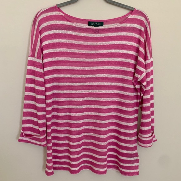 Lauren Ralph Lauren Tops - Lauren Ralph Lauren Linen Blouse 3/4 Sleeves